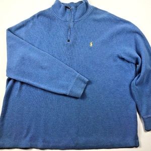 Polo By Ralph Lauren Mens Quarter Zip Cotton Blue